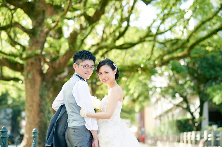 フォトウェディング&前撮り／ドレスロケ・県庁楠並木通り