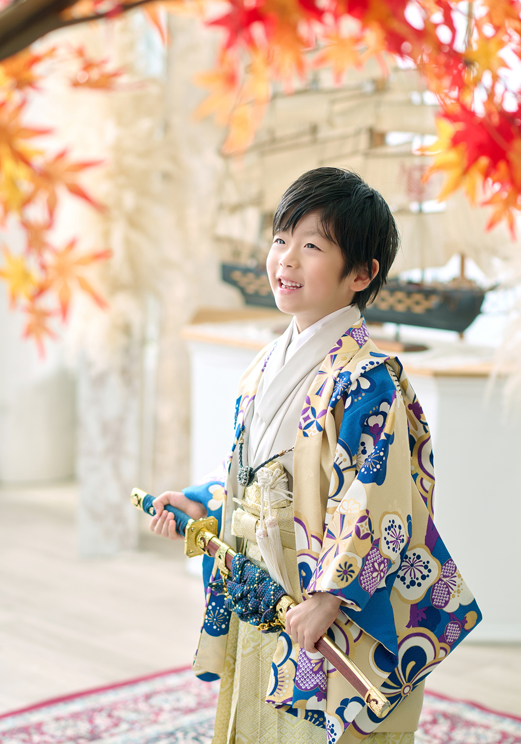 七五三　キャンペーン　記念写真　３才　５才　７才　着物　羽織　袴　被布　レンタル衣装　着物レンタル　鎧かぶと　甲冑　おしゃれ　かっこいい　かわいい　753